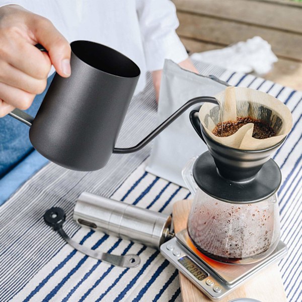 Lång Smal Pip Kaffekanna (35 cl) Liten Fin Rostfri Häll Över Dropp Kaffekanna Svanhals Tekanna
