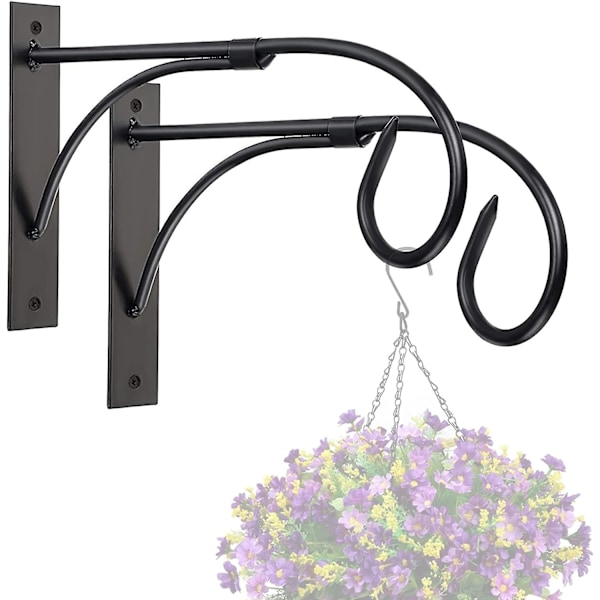 Plant Veggkroker, 28 cm Hengende Plantekroker, Kraftige Rustikke Dekorative Metall Plantekroker (2 Sett)