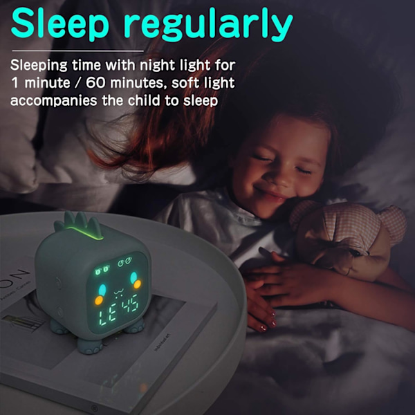 LED Digital Väckarklocka med Snooze-läge, Nattlampor för Sovrum, Sömntränare Tyst Nattklocka Sängklocka med Temperatur (Grön)