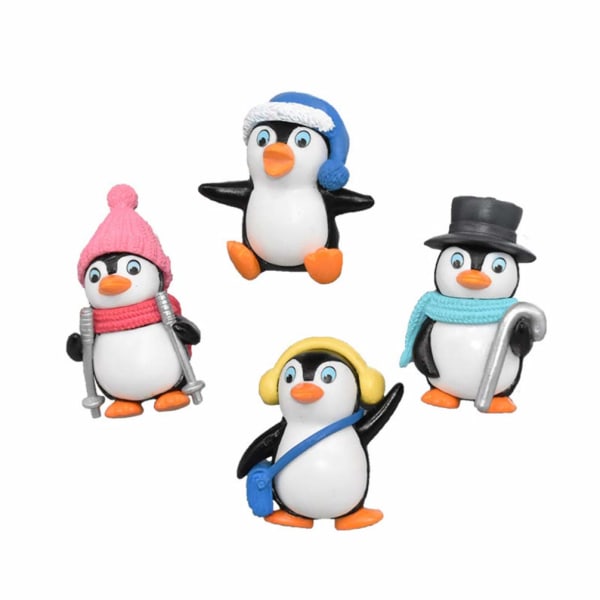 8stk Mini Penguin Figur Dyresamling Lekesett Karakterer Leker Mikro Landskap Ski Penguin Ornament DIY nøkkelring Leke Mini Hage Dekor