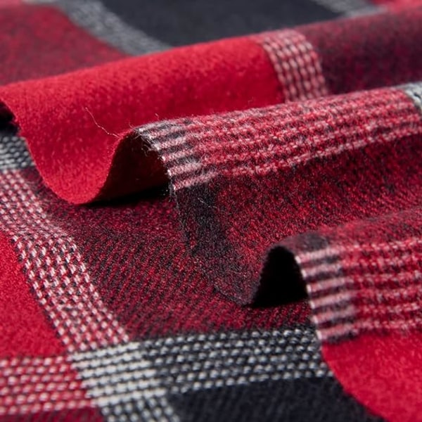 Vinterrutete skjerf for kvinner, kasjmirfølelse, lange varme sjal, pashmina-duskesjal, stola, Valentinsdagsgaver, skjerf, julegave Red