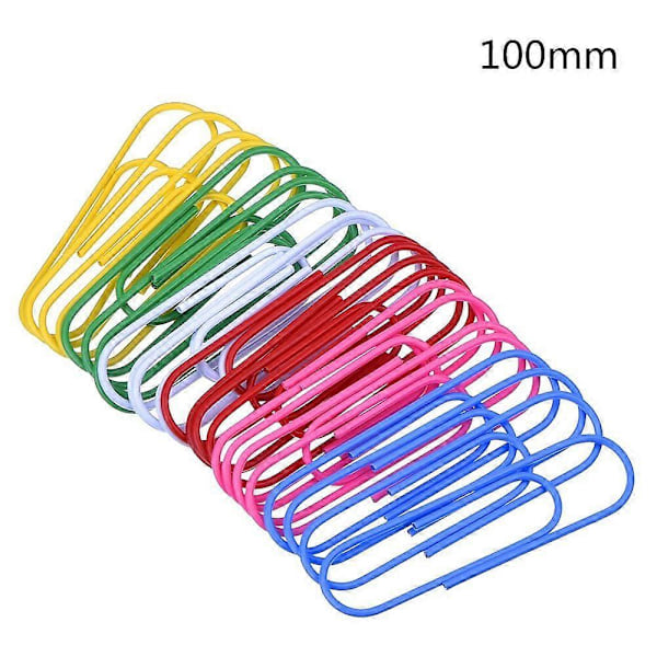 30 kpl suuria paperiliittimiä, 10 cm jumbo-paperiliittimiä (ruostumattomia, monivärisiä)
