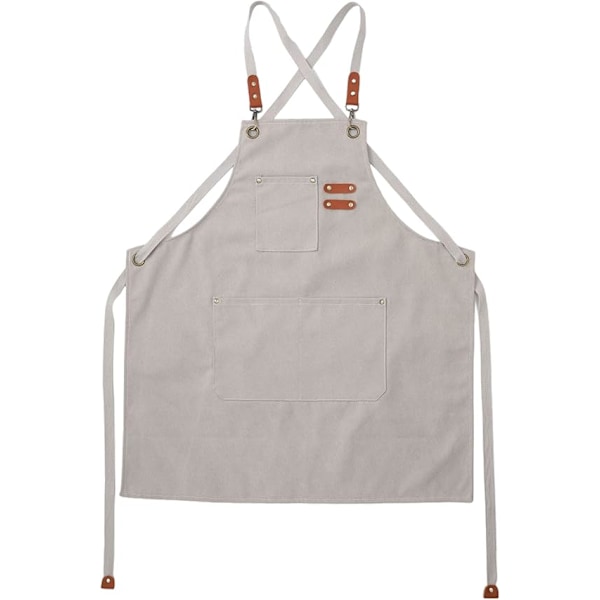 Canvas Apron, Heavy Duty Work Apron with Pockets, Waterproof and Wear Resistant Tool Apron for Garden, Craft Workshop and Garage