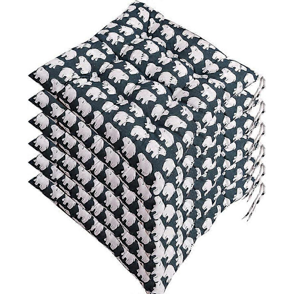 Set med 6 Stolsdynor 40 x 40, Dekorativa Kuddar Stolsdyna Trädgårdskuddar, Polyester