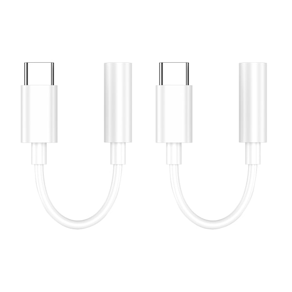 2x Adapter USB-C til 3,5 mm Hvit