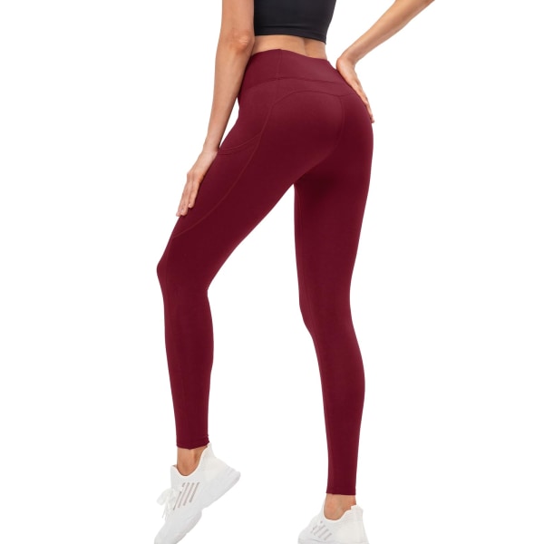 Fleecefodrade Varma Leggings för Kvinnor, Mjuka Elastiska Vinterleggings för Gym, Hög Midja, Magkontroll, Yogabyxor med Fickor, XL XL