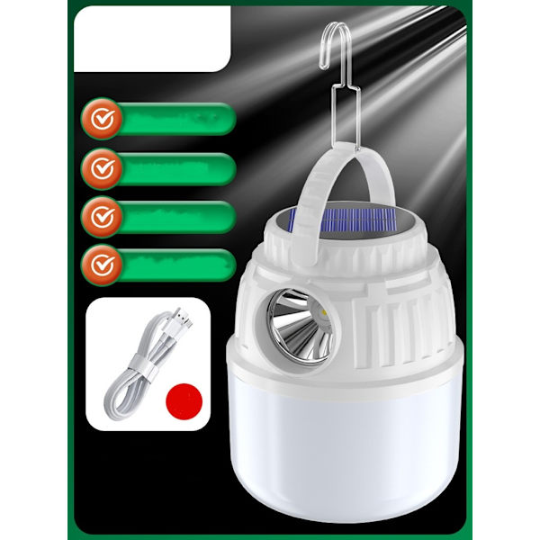 Genopladelig Camping Lommelygte 3 i 1 Bordlampe Lanterne Camping Telt Lommelygte Deformerbar Arbejdslampe med 2000mAh Batteri LED