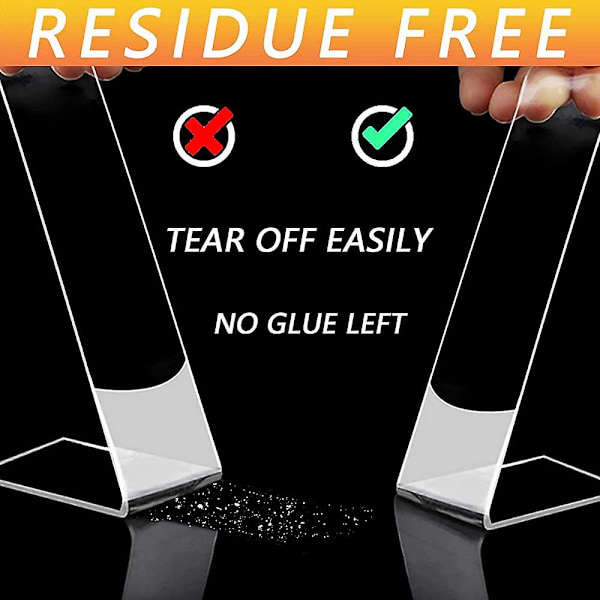 2MM tykt*1 meter langt*30MM bredt dobbeltklæbende tape Nano Transparent Heavy Duty klæbemiddel Vaskbart stærkt klæbende
