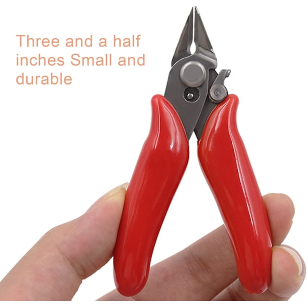 Wire Cutter, Flush Cutter, Sideafbider, Snipe Diagonal Tang Kabelbinderklipper med Ergonomisk Anti-Slip Håndtag til Spolefremstilling (3,5in)