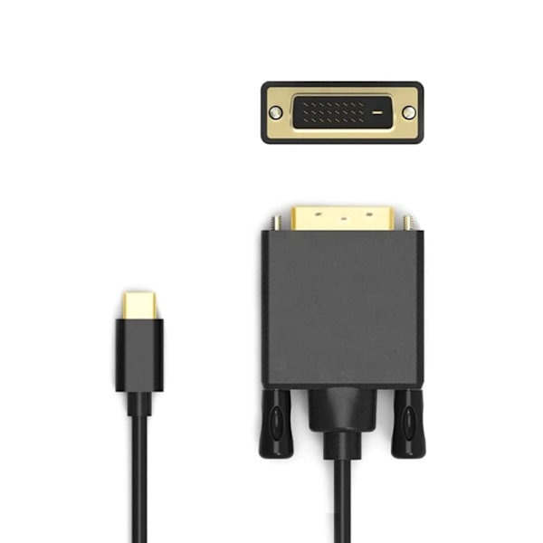 USB C till DVI Kabel Konverter Display Skärm Adapter 1.8m Typ C till DVI Sladd