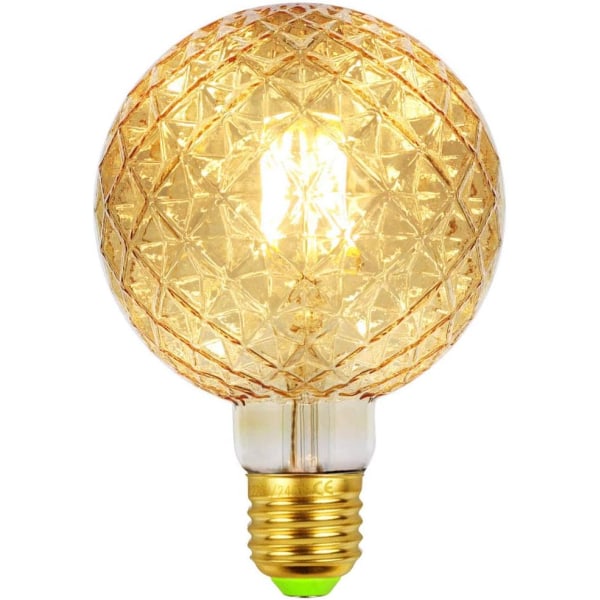 LED vintage retro glødelamper 4W 220/240V E27 dekorativ lyspære G95 krystall