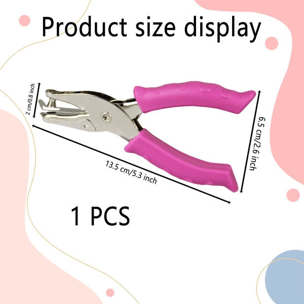 6MM Papirhullemaskine, Pink Hullemaskine til Tags Hilsenskort Skrapsbog DIY til Hjem Kontor Skole Enkelt Hullemaskine Behov