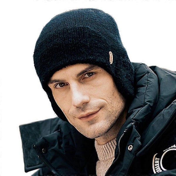 Hold Varme Beanie-Hatter, Vinterstrikket Huer, Tykke Varme Kantløse Pelsluer, Huer Utendørs Varme Tilbehør, Unisex Khaki