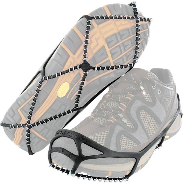 Walk Ice & Snow Grips til vandresko, elastisk gummirem og 1,2 mm stålspole, giver trækkraft i is og sne, L L