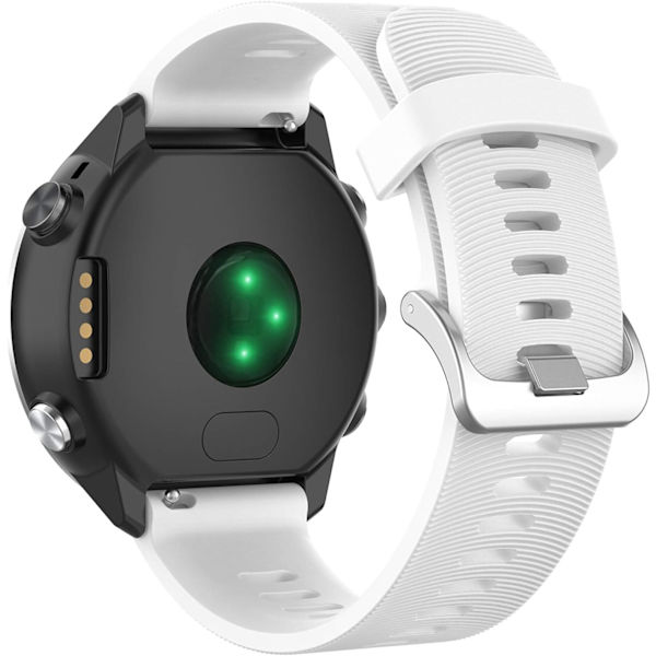 20 mm silikoninen korvaava rannekoru Garmin Forerunner 245 Music, Vivoactive 3 -kelloille miehille ja naisille (valkoinen)