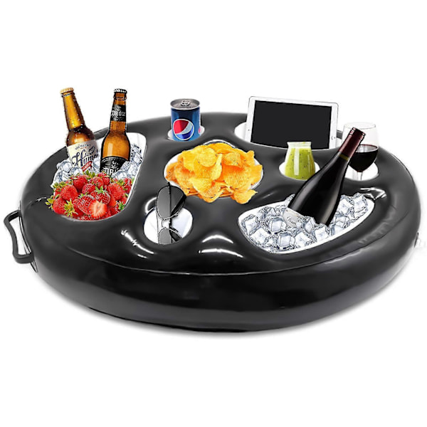 Oppblåsbar drikkeholder, flytende poolbar med 8 hull, drikkekopp 72*53*10cm