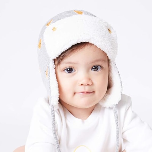 Baby Pojkar Flickor Djur Öronlapp Hatt Dinosaurie Rävtryck Varm Fleecefodrad Mössa Julklapp
