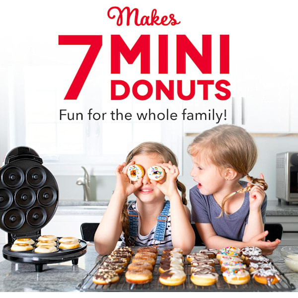 Mini Donut Maker Maskin för Barnvänlig Frukost, Snacks, Desserter & Mer med Non-stick Yta, Gör 7 Donuts - Aqua