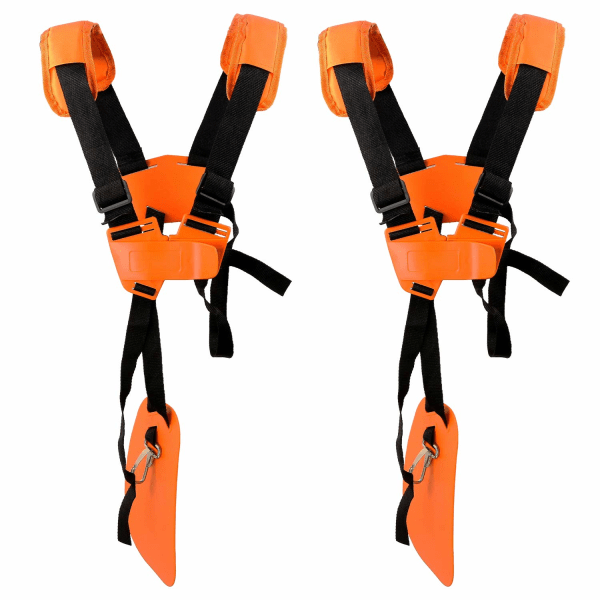 2-pak justerbare plæneklipper skulderstropper med slidstærkt nylonbælte til havearbejde eller buskrydder til KM, STIHL FS buskrydder (orange)