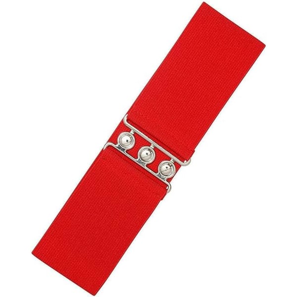 Retro vintage belte | Elastisk belte for kvinner | 50-talls sykepleierbelte | Elastisk belte med sølvspenne og lås | Midjebelte til kjole