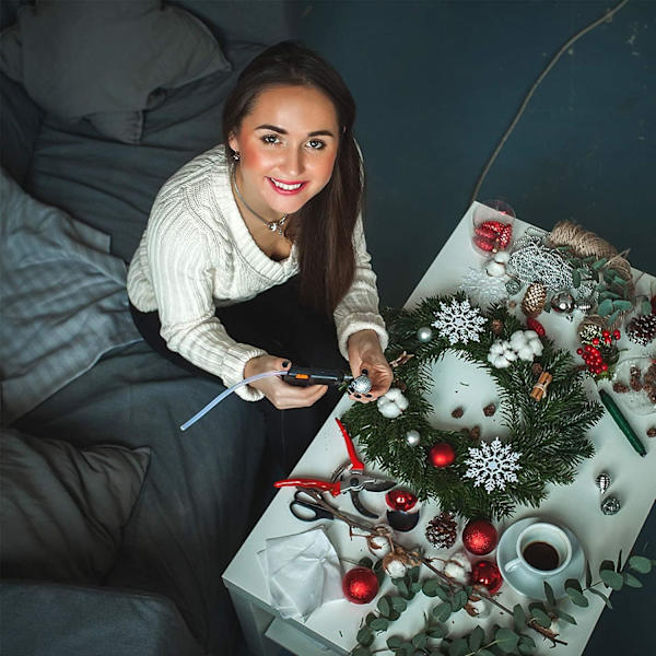 2-pack jultrådskransringar 14 tum - 35 cm rund trådkransram för julkranstillverkningsringar bas, bröllopsgirlangring. 35cm