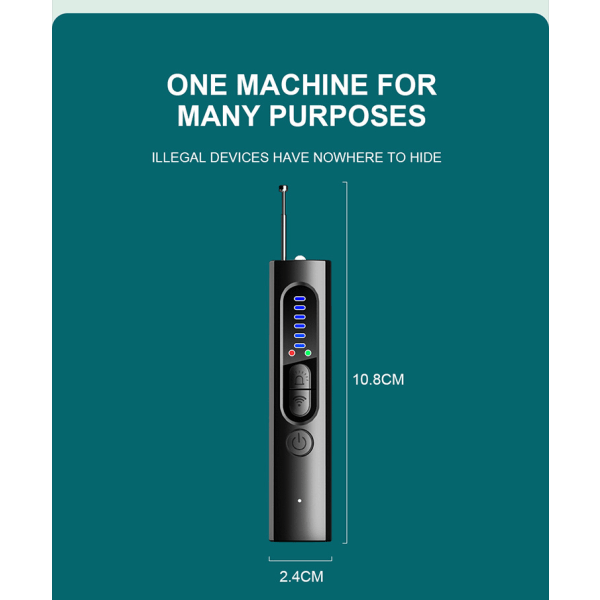 Trådlös RF-detektor mot spion, detektor för dold kamera, radarskanner för radioskanner, trådlöst signalalarm för telefon, kontor, butik, hotell och hem