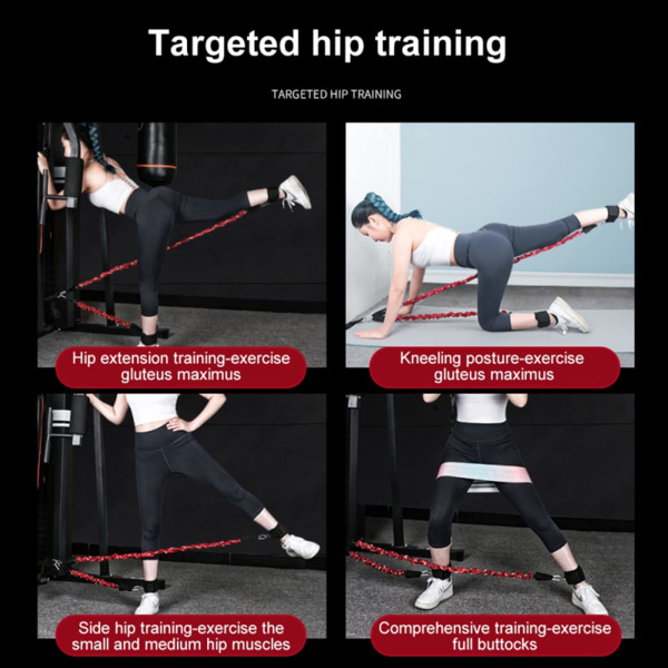 Hip Trenings Tau - Fitness Motstandsband Sportsøvelser Elastisk Tau Spenntau Strekkbånd Utstyr Yoga Belte Elastisk Trening