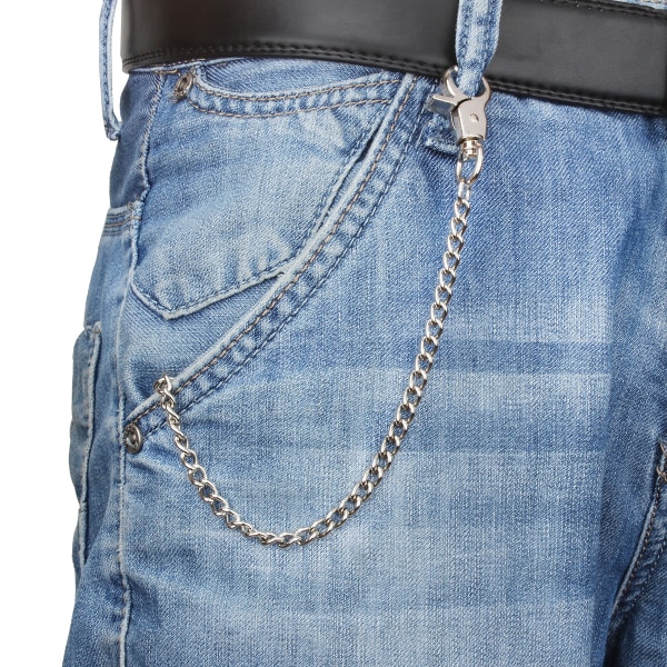Nøglering, 2 pakke Heavy Duty 8 tommer lommenøglering med hummerlås og 2 nøgleringe til nøgler, jeans, bukser og tegnebøger (20,3 cm)