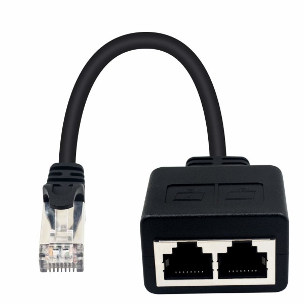 (1 par) RJ45 1 han til 2 hun adapter til Ethernet LAN kabel forlænger kat. 5/6. Surf online på samme tid