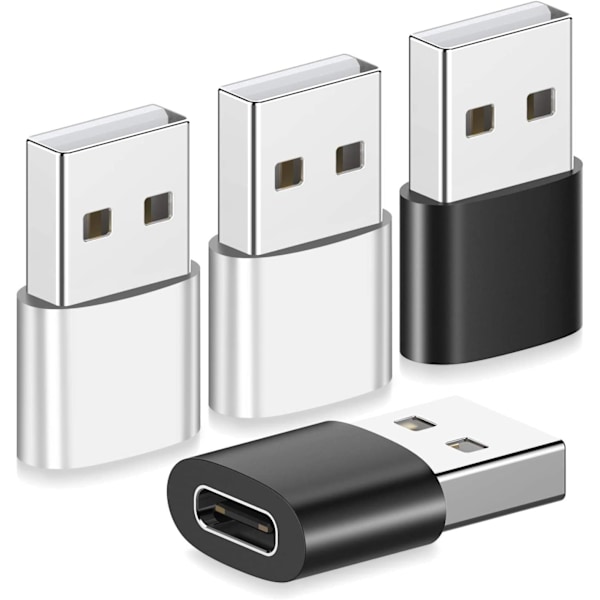 USB C til USB Adapter, USB C Hun til USB Han Adapter USB-C Adapter Hun Type C Opladerkabel Adapter, Kompatibel med Væglader, Powerbank