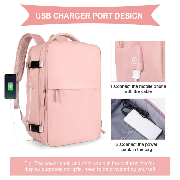 Kabinväska 45x30x16 Understolsryggsäck för flygplan Handbagage Väska under sätet Bärbar Ryggsäck Laptopväska Kvinnor Reseryggsäck med Skofack