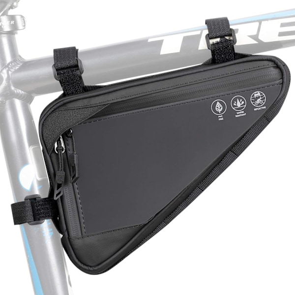 Cykel Trekant Rammetaske, Vandtæt Reflekterende Cykel Front Styr Taske, Strap-On Sadel Cykelpung, til Telefon, Kontanter, Reparationsværktøj, Pumpe