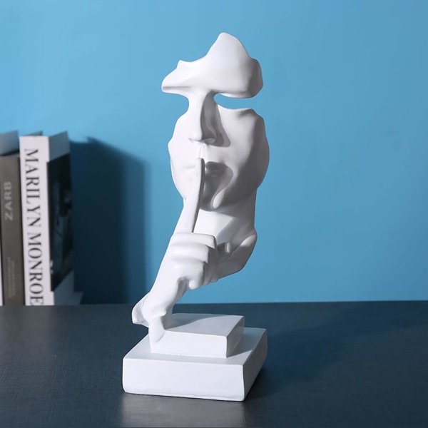 Stillhet er gull-statue, Resin Abstrakt Skulptur Moderne Kunstfigurer Stille Menn Statuer Carving, Stue Studie Inngang Hjemmekontor Dekor