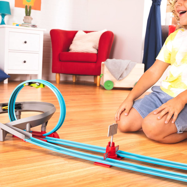 Play Set-Large Turbo Dash – 28 stk. Drag-legesæt med løkker og 2 tilbagetræksbiler – Racerbaner og legetøj til børn fra 3 år og opefter julegavelegetøj