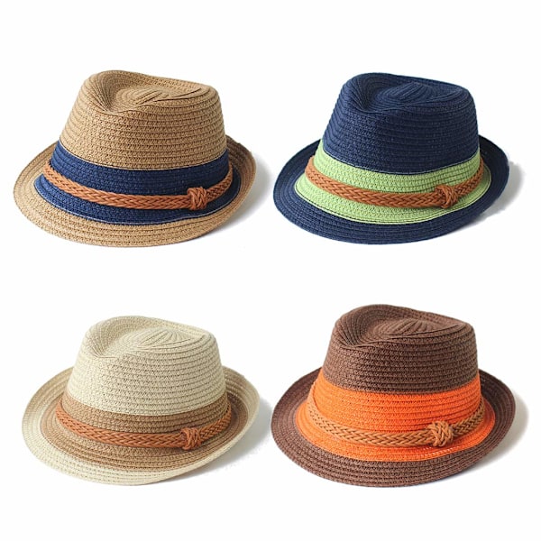 Babyhatt för 2-6 År, Barn Baby Sommarhatt Keps Barn Andningsbar Hatt Halm Strandhatt, Barn Pojkar Flickor Solhatt