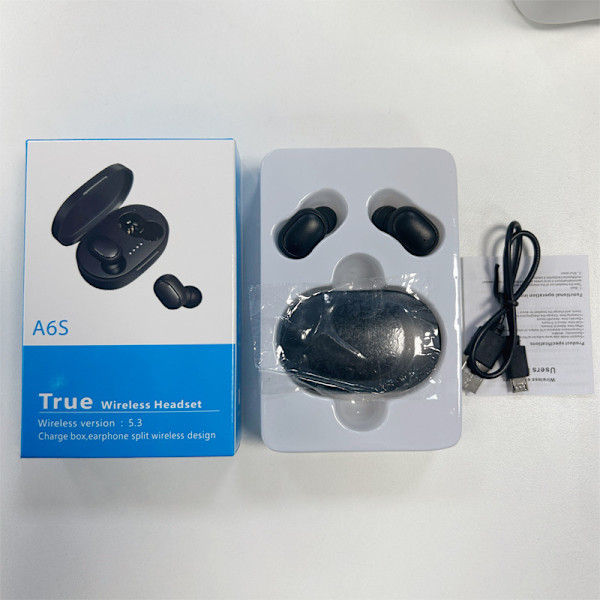 Bluetooth 5.0 Hörlurar Tws Trådlösa Öronproppar Mini Öronhörlurar Stereo Hörlurar A6s