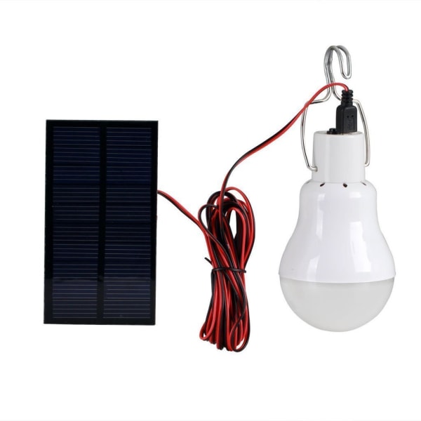 Generisk solcelledrevet LED-spotlys Bærbar LED-pære solcellelampe med 0,8W solcellepanel for utendørsbelysning Vandring Camping Fisketelt