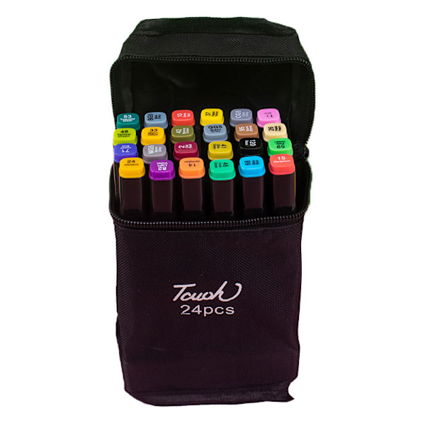 24-pack - Markeringspennor med fodral - Dubbelsidiga - Pennor i flera färger