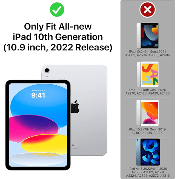 iPad 10. generasjon deksel 2022, iPad 10,9 tommer deksel, Mykt frostet gjennomsiktig TPU slankt beskyttelsesdeksel med justerbare vinkler Midnight green