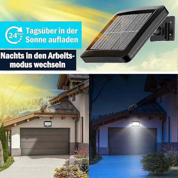 2 kpl LED-aurinkovalaisimia ulkokäyttöön liiketunnistimella, IP65-vedenpitävä, 120° valokulma, aurinkoseinävalaisin puutarhaan