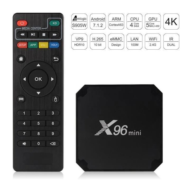 X96 Mini Android TV Boks Android 9.0 TV Boks Amlogic S905W Quad-Core 2GB 16GB 4K HD WIFI Media Player AH37