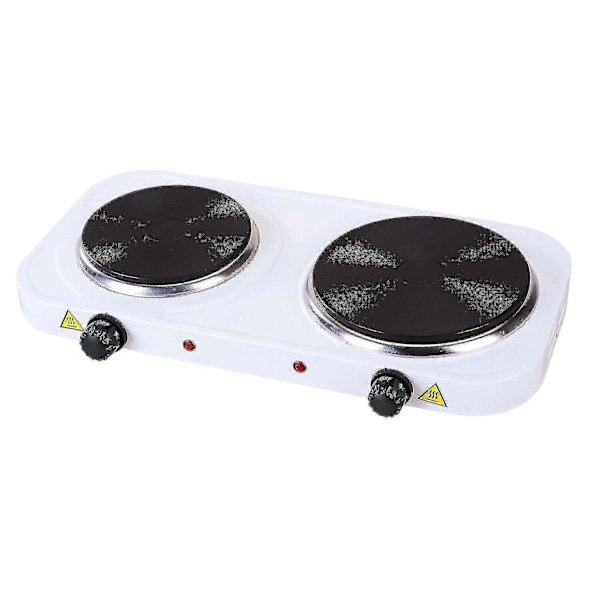 Dubbel Hällplatta med 5 Temperaturinställningar, 2500w - Vit