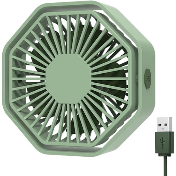 Støjsvag USB-blæser, 3-hastigheds bærbar blæser, 360 graders rotation lille blæser, bordblæser til bibliotek, kontor, camping, picnic