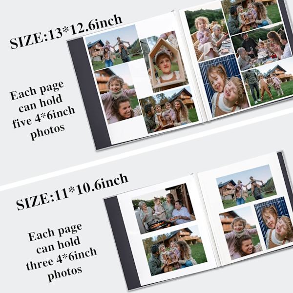 Stort fotoalbum med selvklæbende sider til 4x6 8x10 billeder Scrapbog Album DIY 40 blanke sider Dark Blue