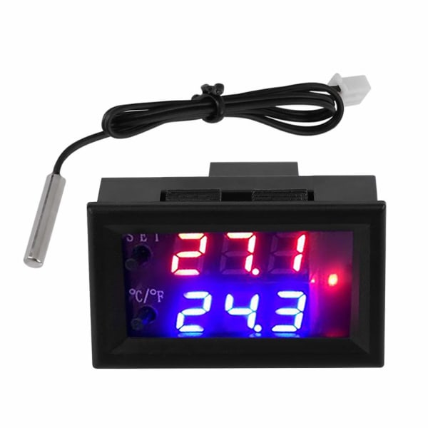 DC 12V digital termostat digital temperaturregulator til alle formål med sensor, temperaturmåleområde: - 50 ℃ ~ 110