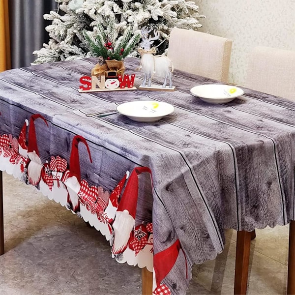 180 x 145 cm Rectangular Christmas Table Cloth Washable Christmas Tablecloth Table Cover Christmas for Xmas Table Decorations Party Supply