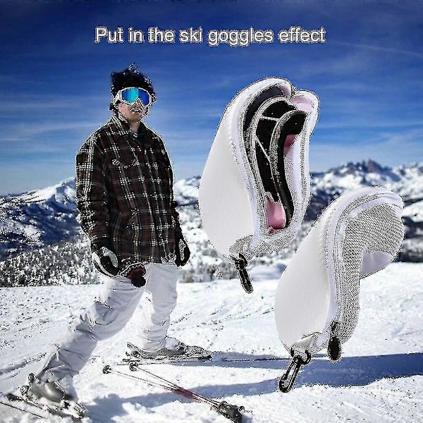 Ski Brille Æske, Ski Snowboard Briller Beskyttelsesetui, Øjenbryn Lynlås Hård Etui Taske, Vinter Udendørs Udstyr