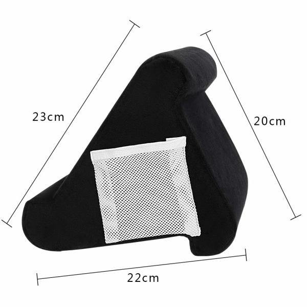 Foldbar Pute Stativ for Tablet Bokstøtte Lesestøtte Pute Multi-Vinkel Myk Pute Stativ Tablet Stativ Sofa Pute Stativ eLesere, Svart black