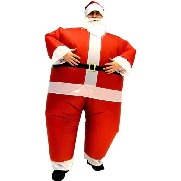 Oppblåsbar julenissekostyme Julefarsdrakt Fancy Dress Blow Up Outfit