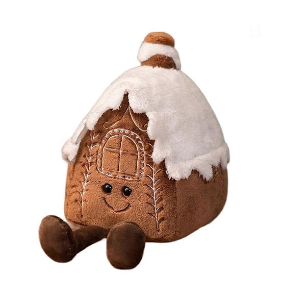 Christmas New Plush Pillow Stuffed Chocolate Cookie House Shape Decor Cushion Cute Funny XMas House